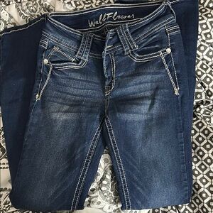 Wallflower Blue Boot Cut Jeans with Classic Distressed Look